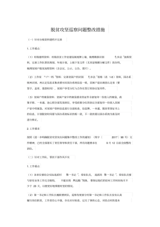 脱贫攻坚巡察问题整改措施