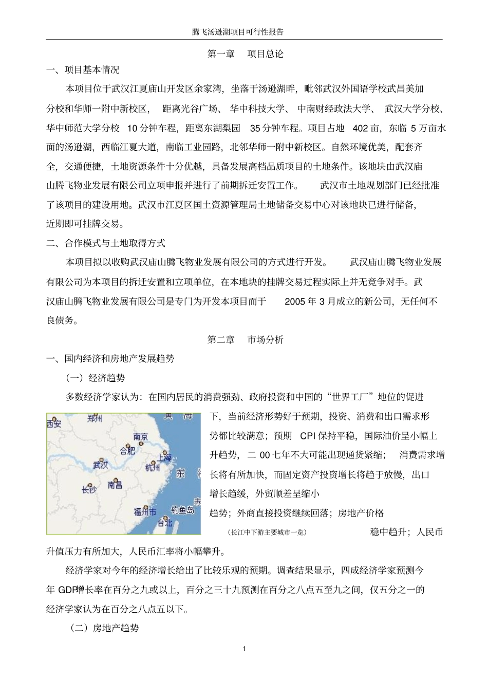 腾飞汤逊湖项目可行性研究报告_第1页