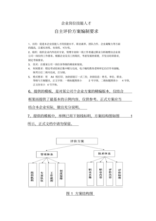 自主评价方案