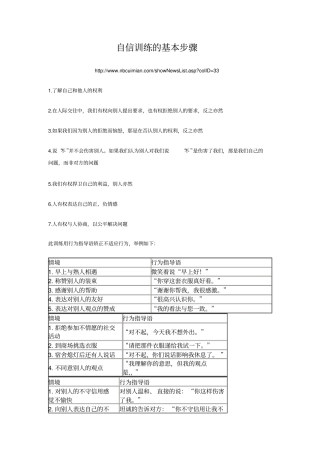 自信训练的基本步骤