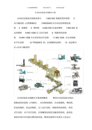 自动化包装流水线解决措施