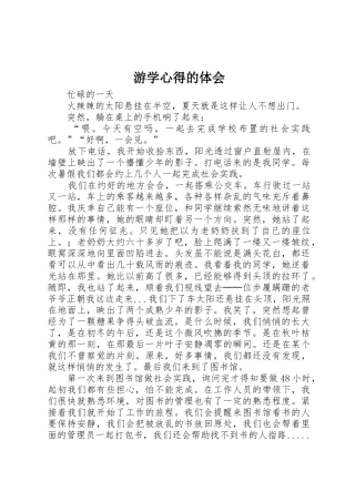 游学心得的体会