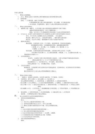 幼师资格证之保教知识与能力重点