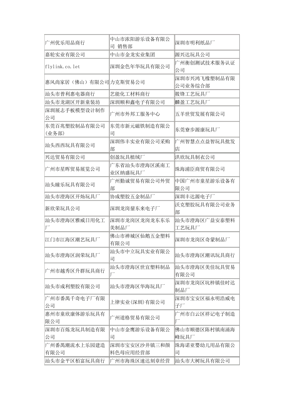 广东玩具行业相关企业_第1页