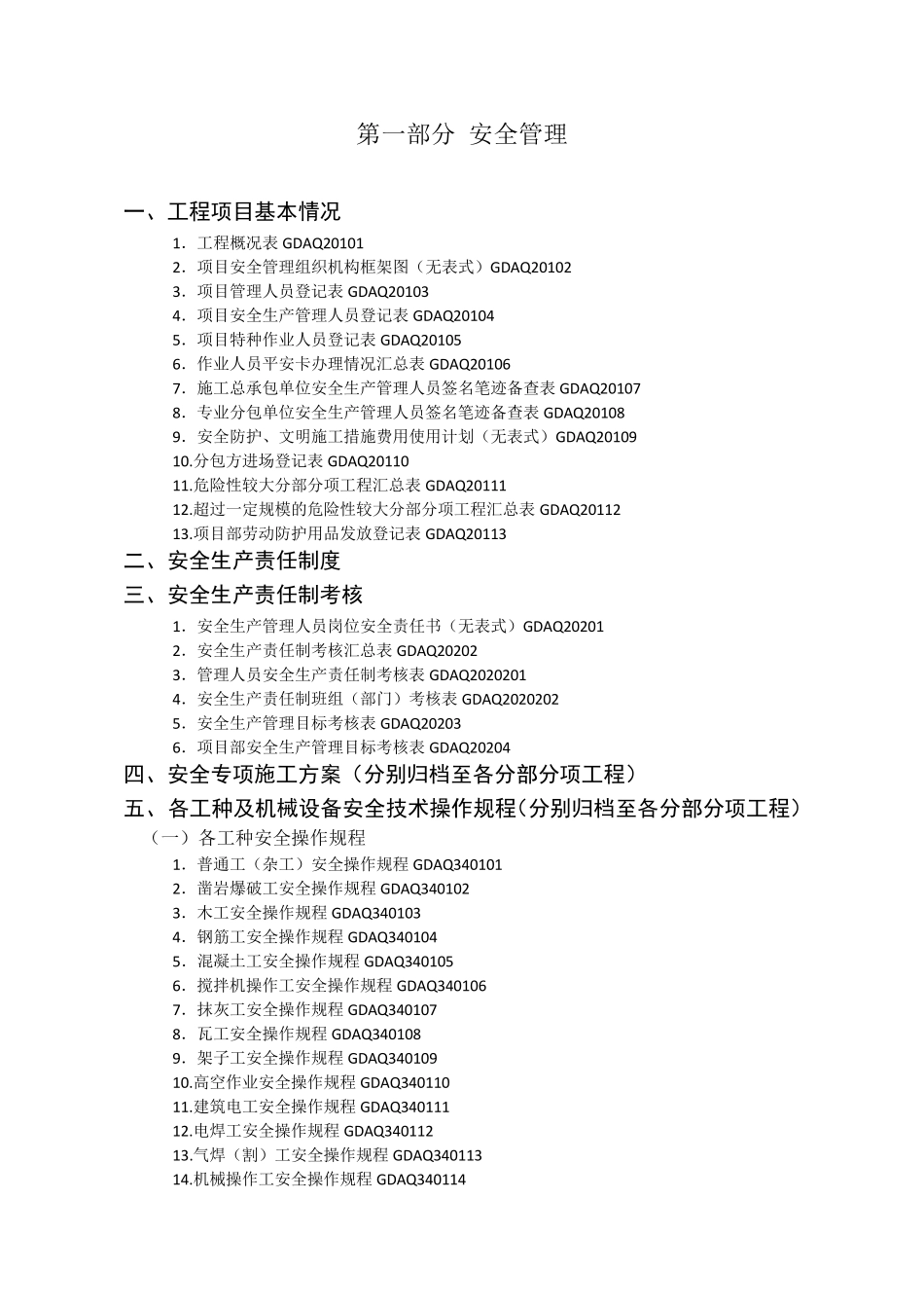 广东省2011版安全统表组卷目录_第1页