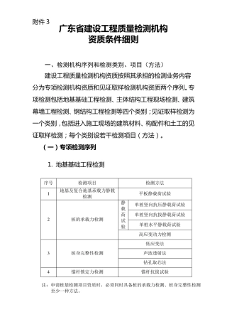 广东省建设工程质量检测机构资质条件细则