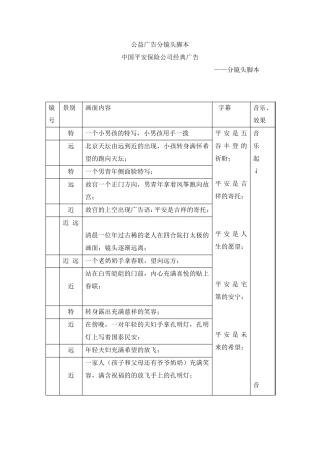 广告分镜头脚本创作例子