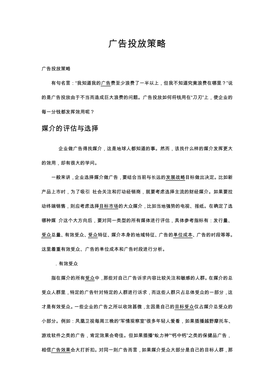 广告投放策略的定义和方法_第1页