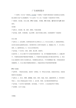 广告材料简介