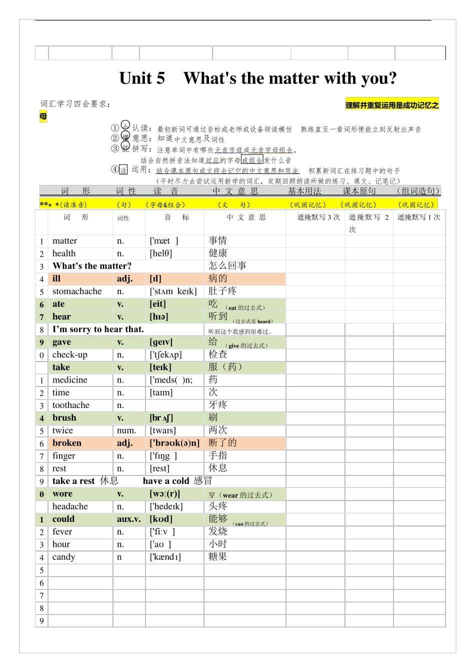 广州六年级英语上册词汇(含音标)_第3页