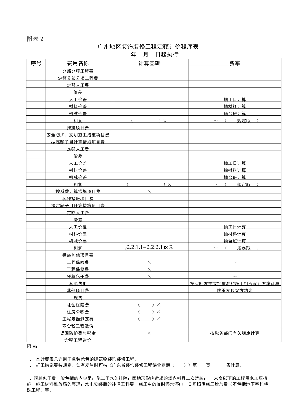 广州地区建筑工程定额计价程序表_第2页