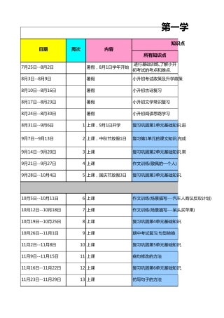 广州小升初语文备考时间表[修改版]