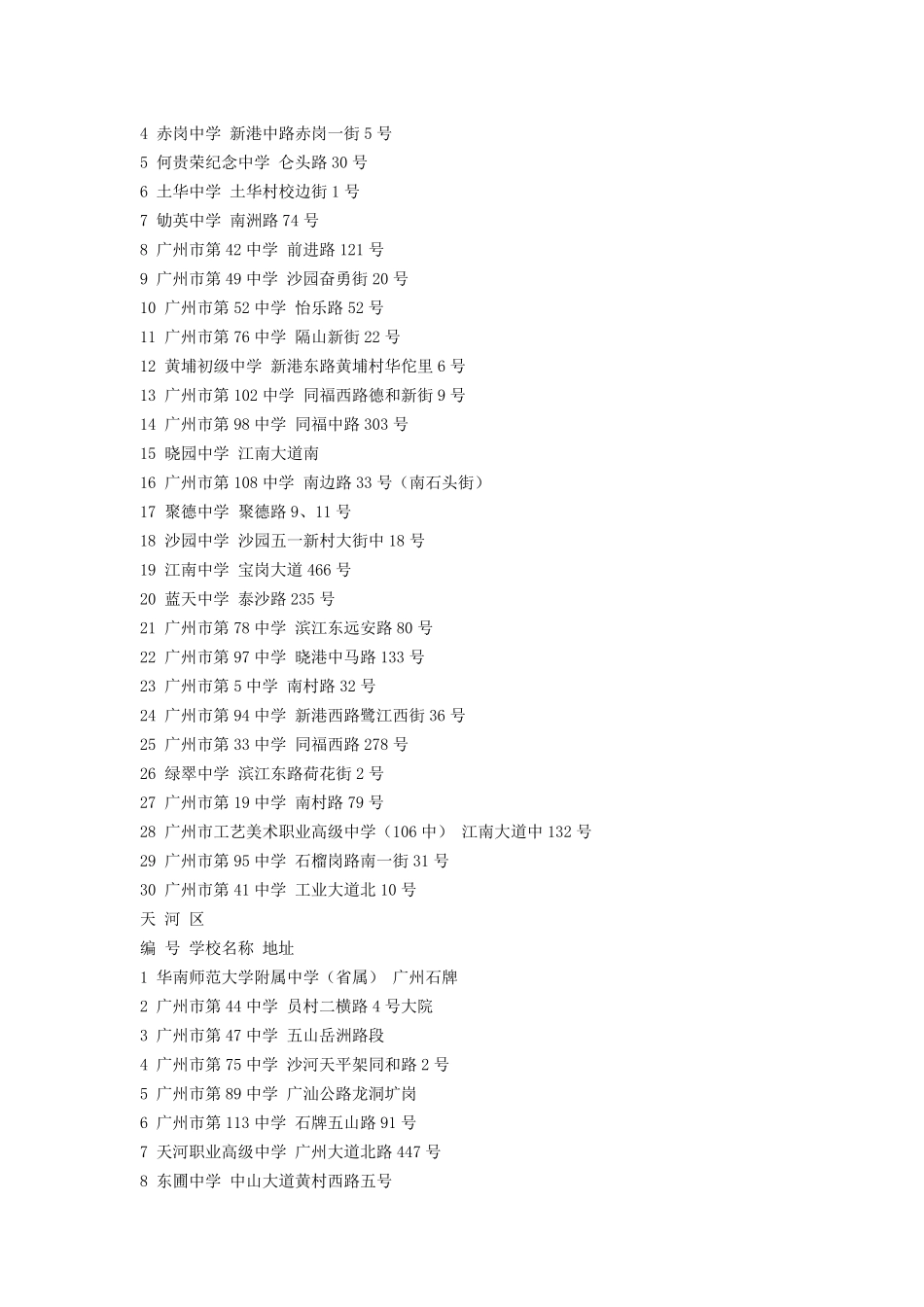 广州市中学一览表_第3页