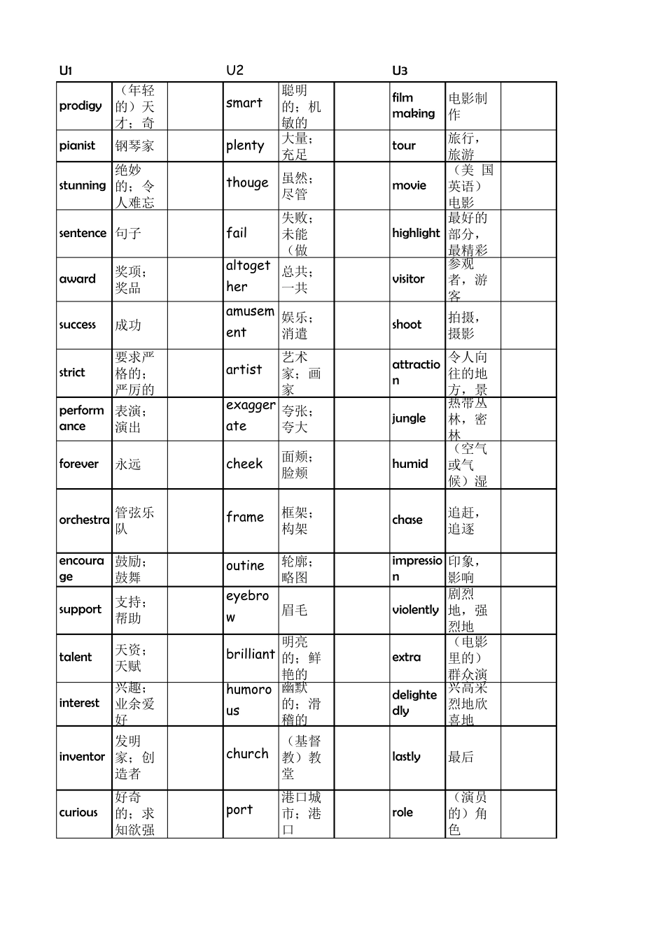 广州版八年级下学期英语单词表_第1页
