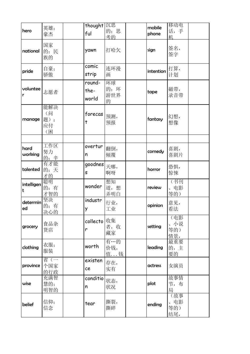 广州版八年级下学期英语单词表_第3页