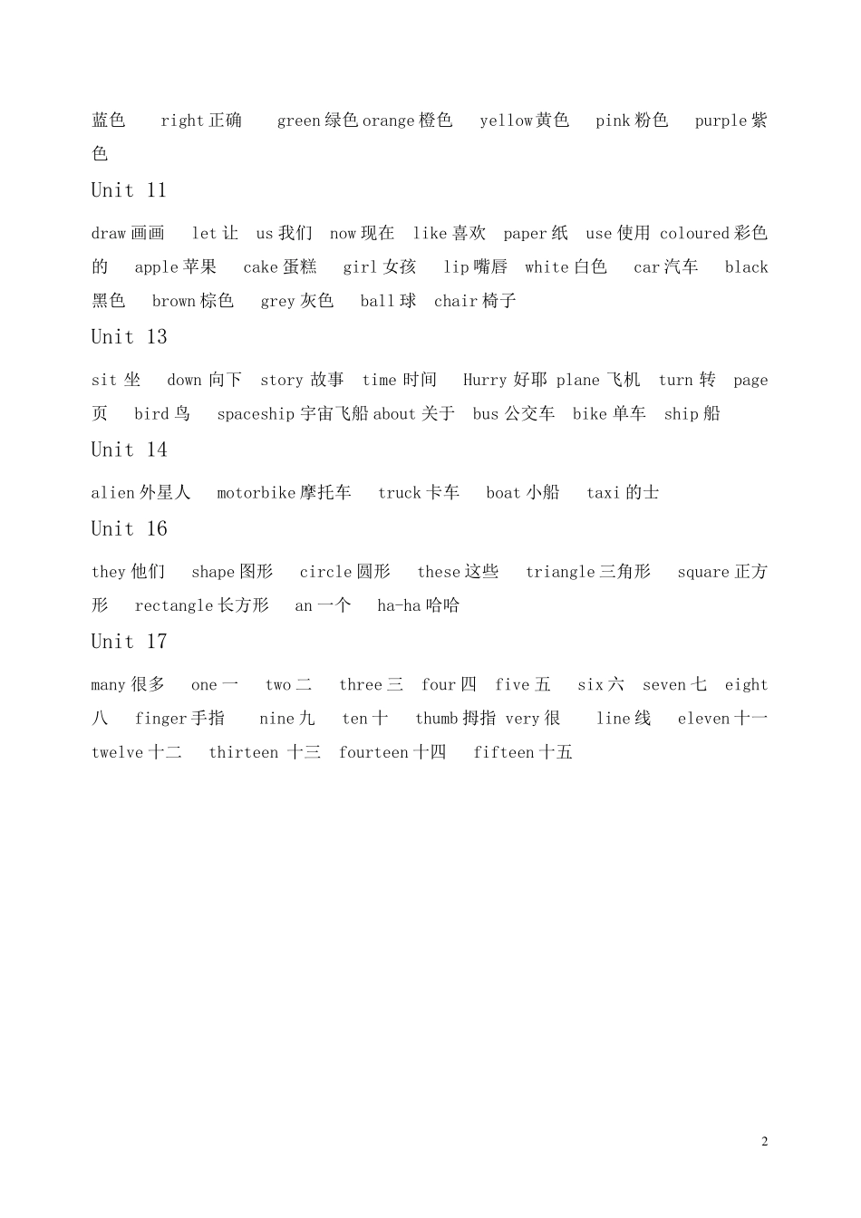 广州版小学英语三至六年级词汇整理_第2页