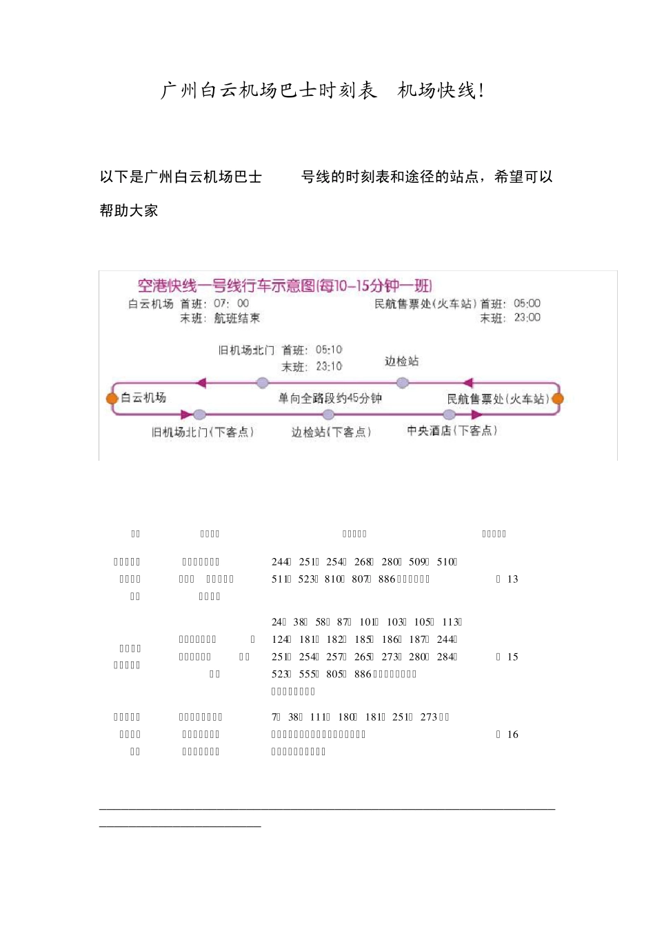 广州白云机场巴士时刻表_第1页