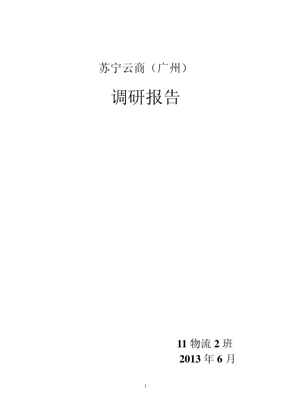 广州苏宁调研报告_第1页