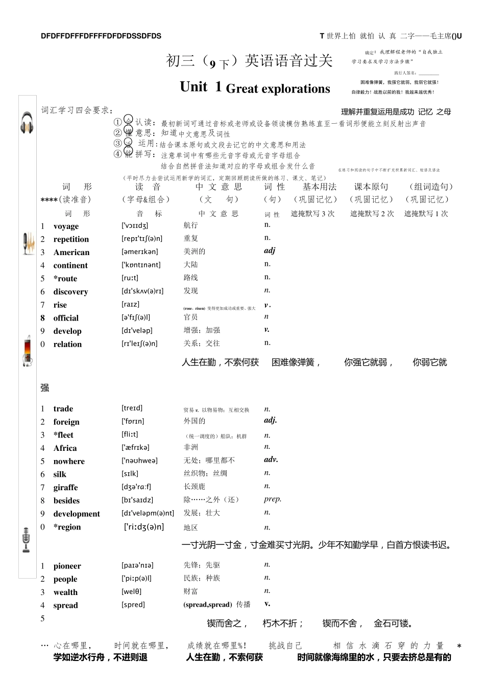 广州英语单词(含音标)初三9年级下沪教广深版_第1页