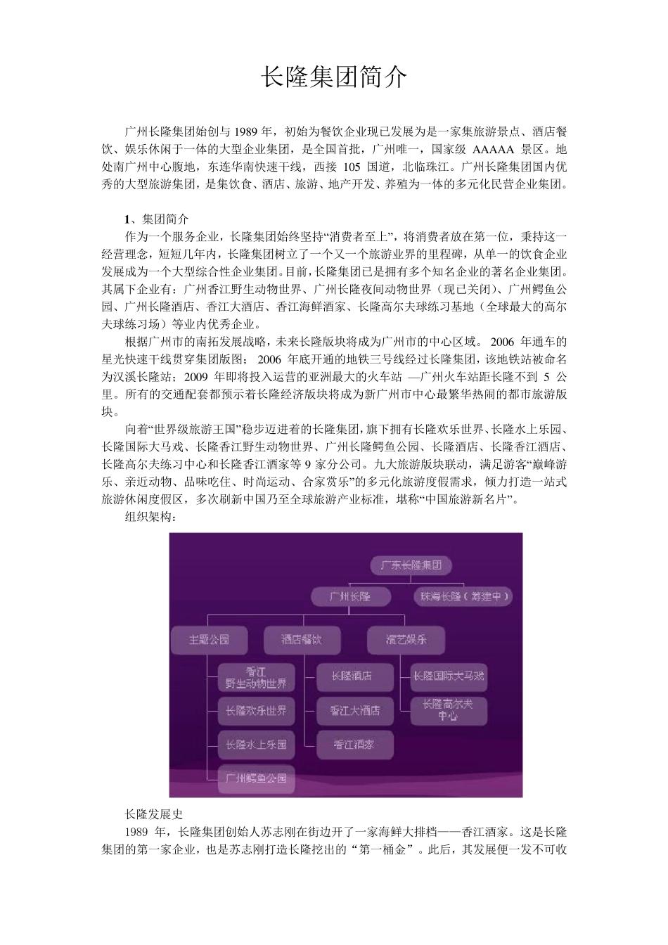 广州长隆集团简介及其战略解析_第1页