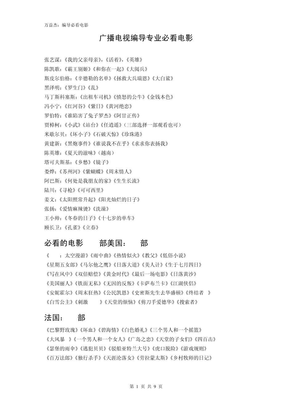 广播影视编导专业必看电影_第1页