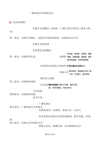 广播电视艺术基础知识整理