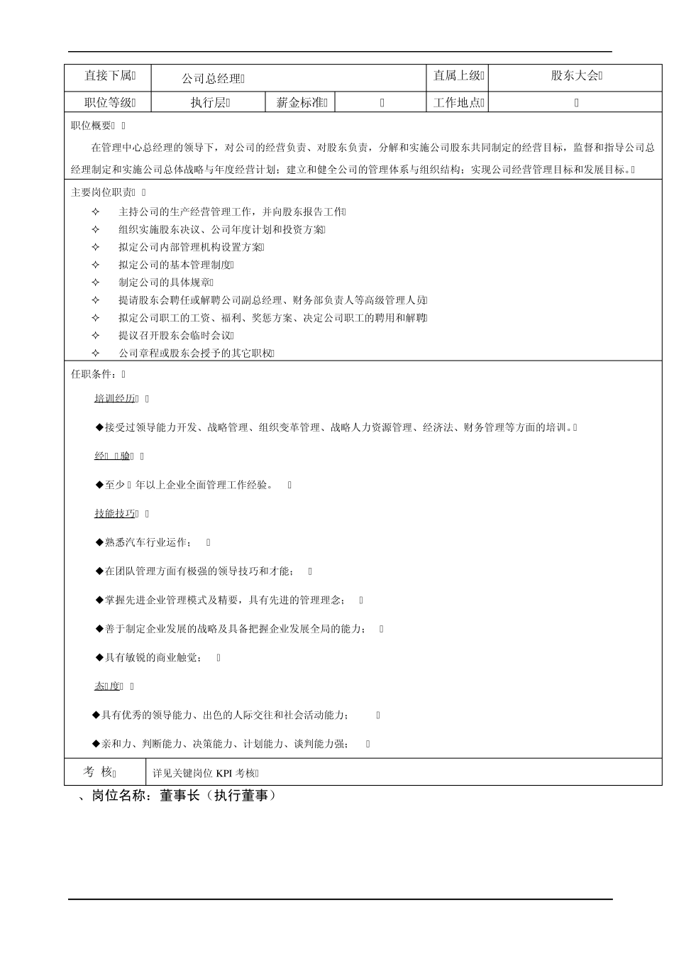 广汇汽车集团公司关键岗位岗位职责及KPI考核指标_第3页