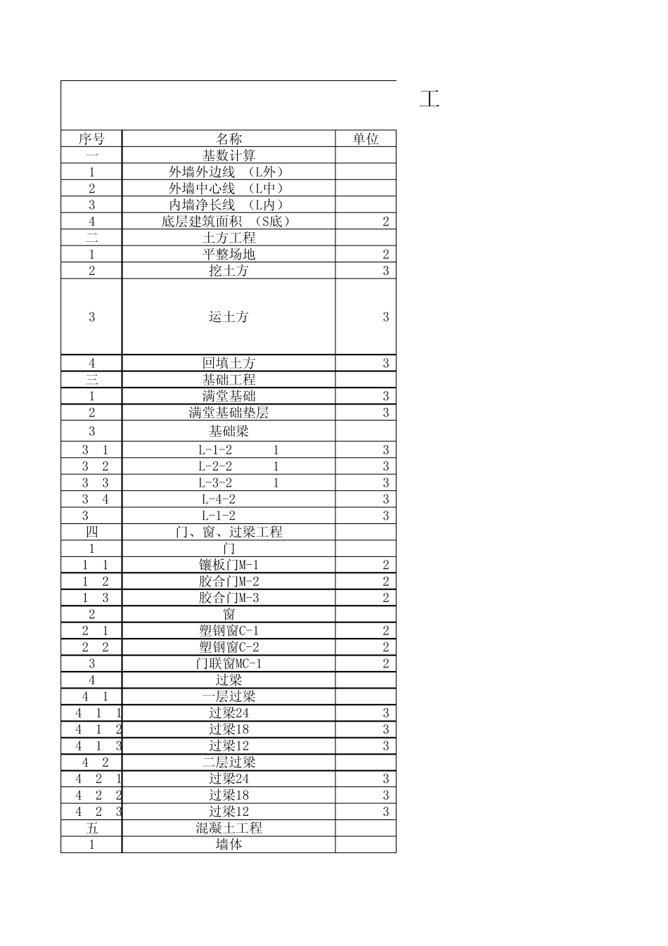 广联达培训楼工程量计算书副本_第1页