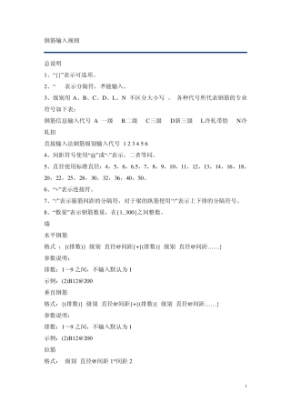 广联达钢筋输入规则
