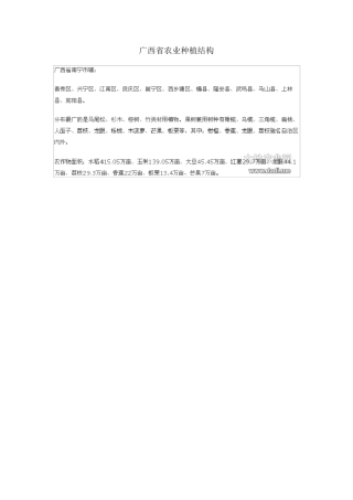 广西省农业种植结构