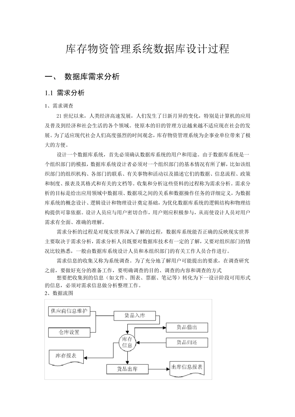 库存物资管理系统数据库设计_第1页