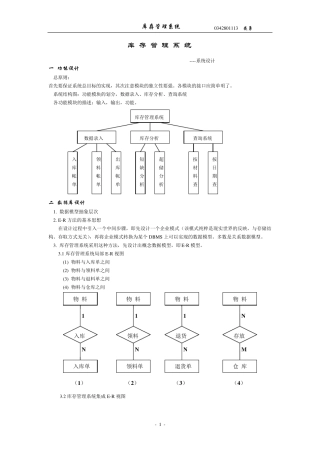 库存管理系统数据库设计