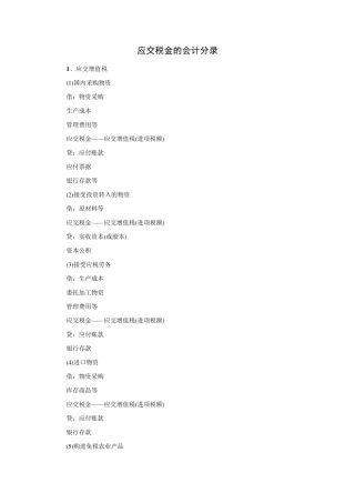 应交税金的会计分录