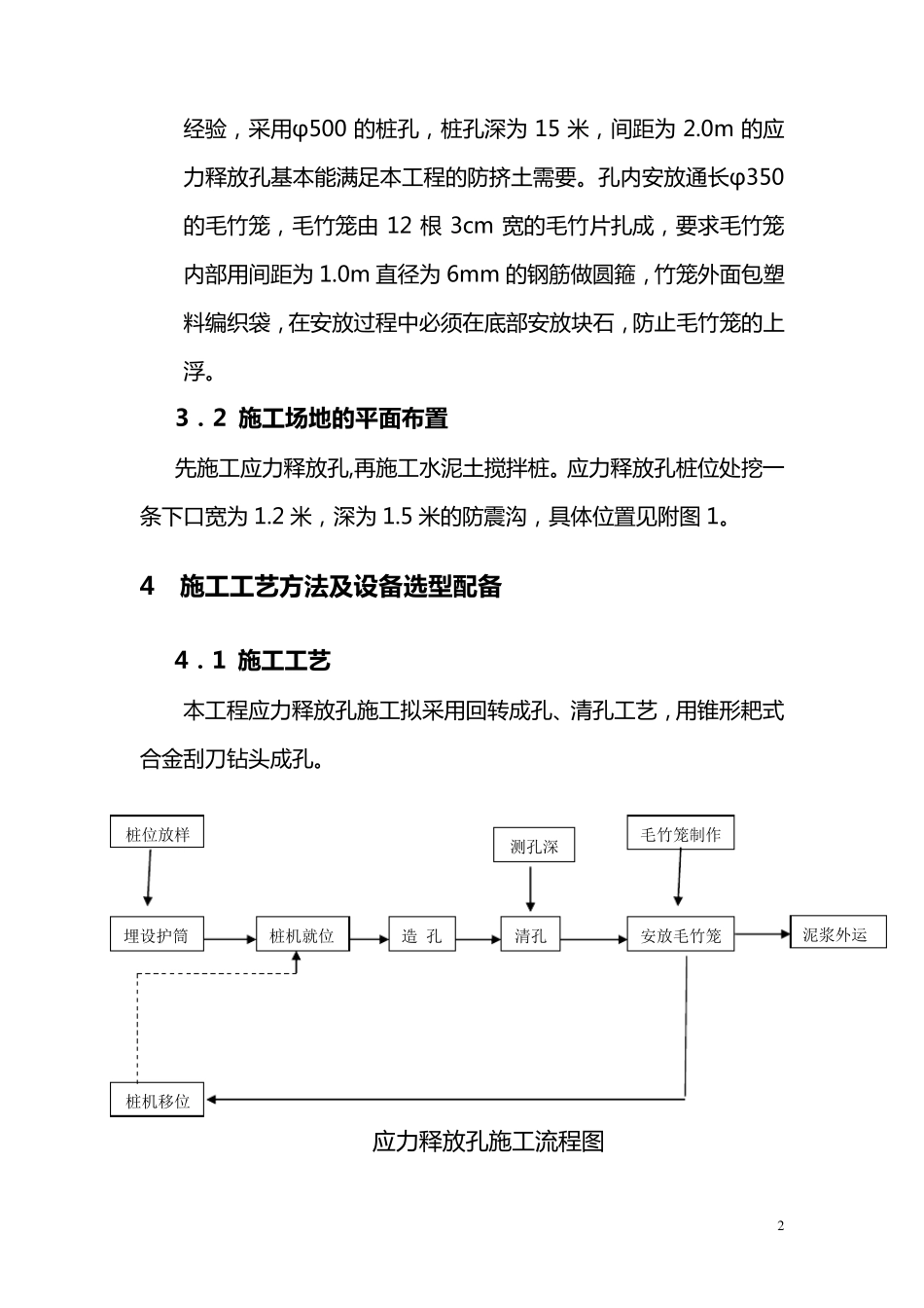 应力释放孔_施工方案_第2页