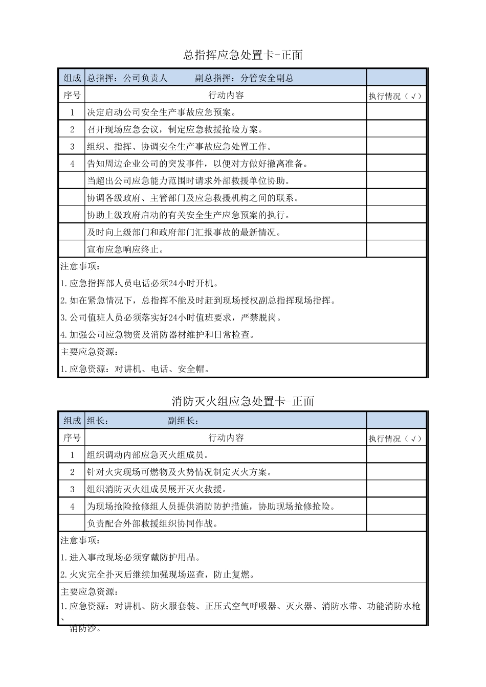应急小组应急处置卡_第1页
