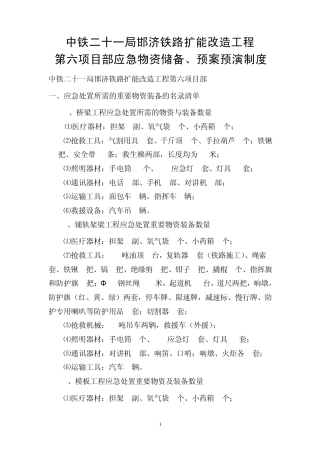 应急物资储备、预案演练