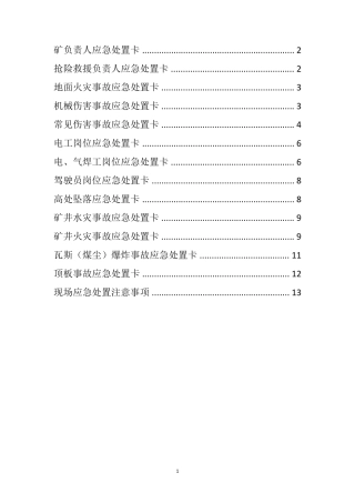 应急预案各岗位人员应急处置卡