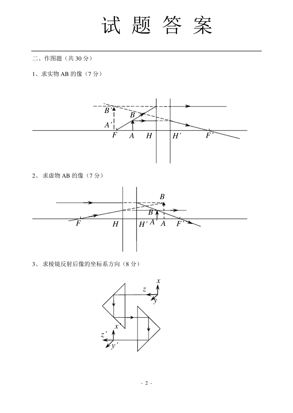 应用光学试卷含答案_第2页