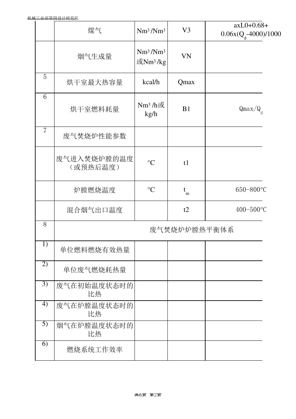 废气焚烧炉设计计算书_第2页