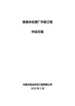 废水中试方案