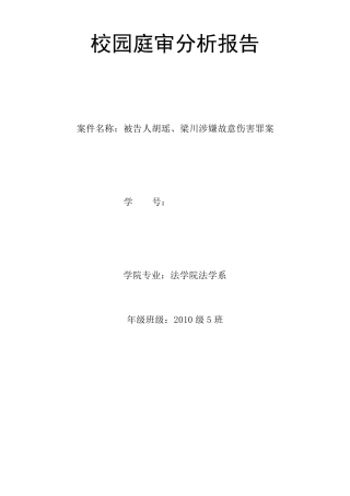 庭审报告模板