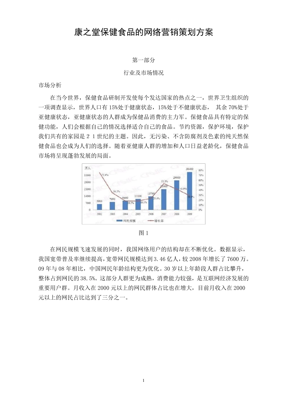 康之堂保健食品的网络营销策划方案_第1页