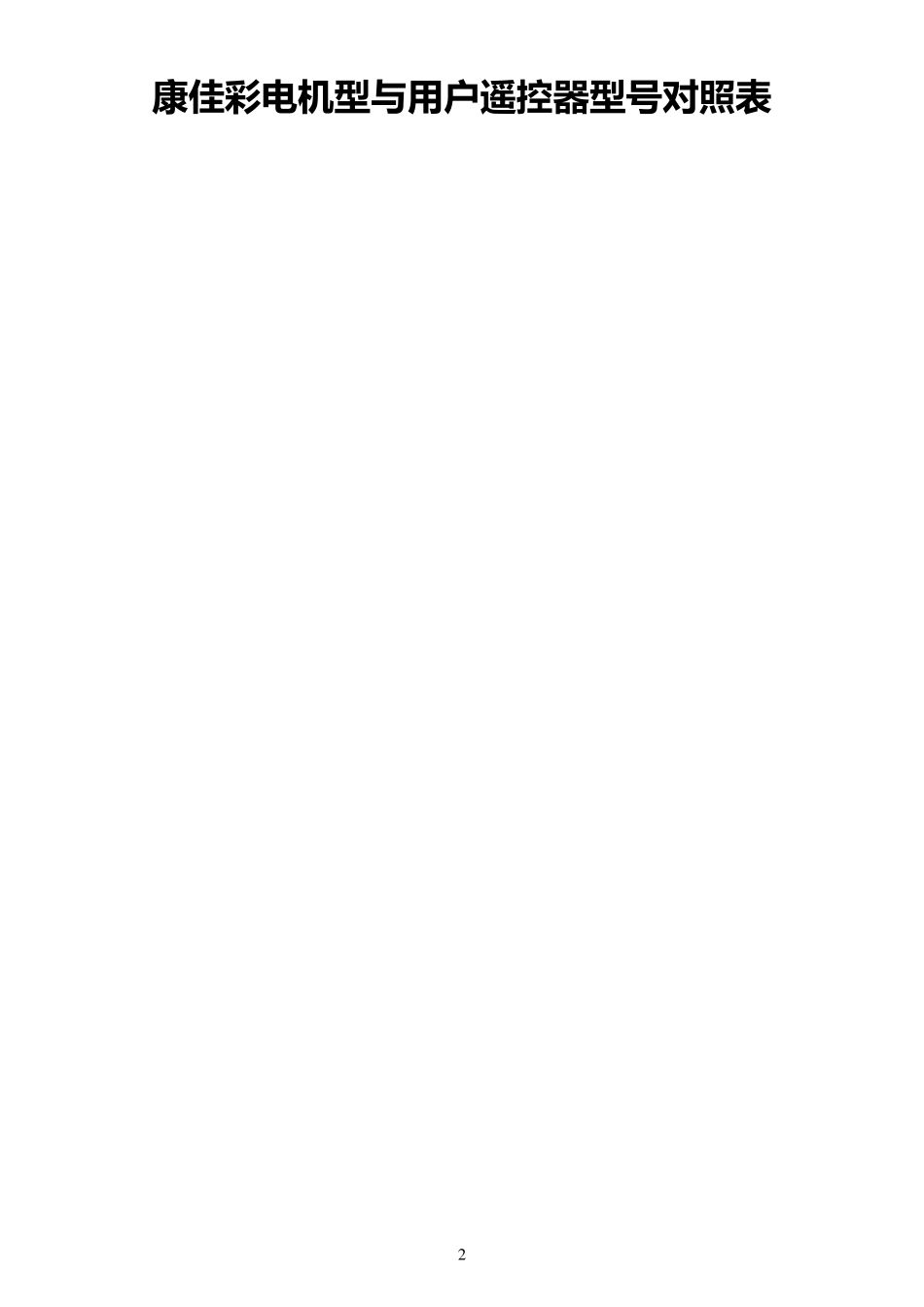 康佳遥控器型号对照表_第2页