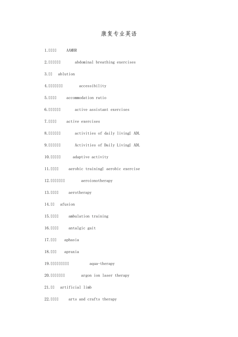 康复专业英语1_第1页
