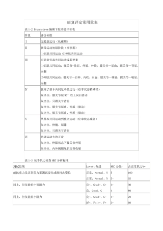 康复评定(量表)