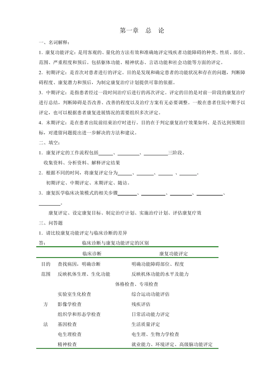康复评定试题库康复评定的题库_第1页