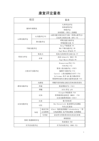 康复评定量表(清职)