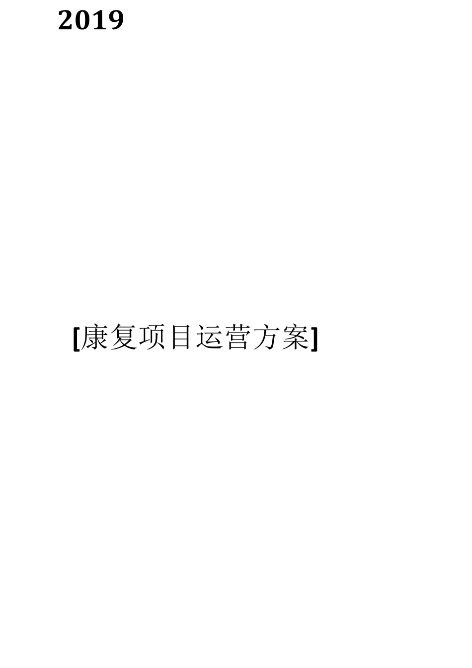 康复项目运营方案_第1页