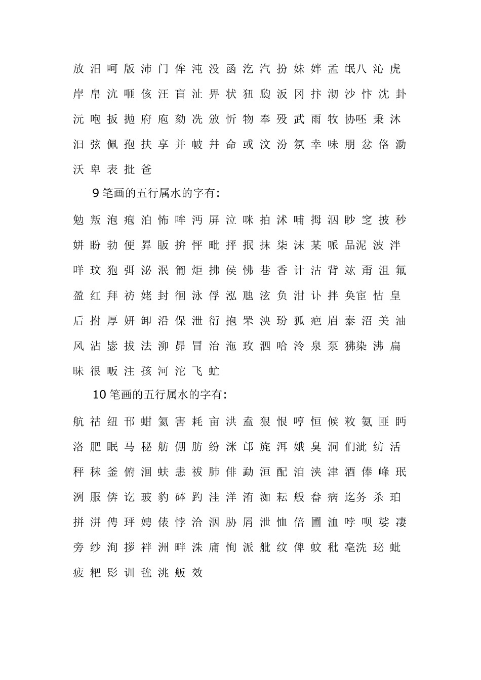 康熙字典笔画五行属水的字_第2页