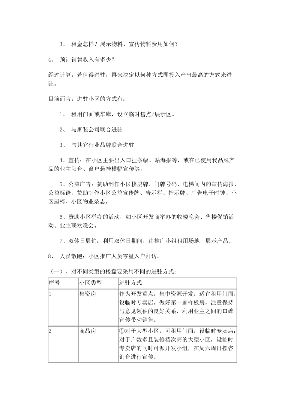 建材产品小区推广方案_第3页